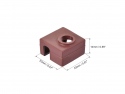 Heat block sok/sleeve MK7 / MK8 / MK9 siliconen bruin